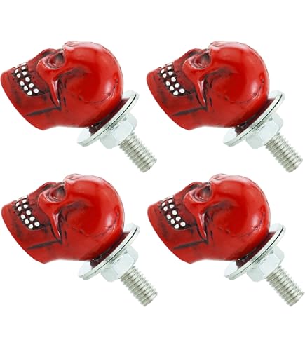 Abfer Skull Tire Valve Stem Caps - 4 Pack Decorative Air Caps For Cars, Trucks, Bikes