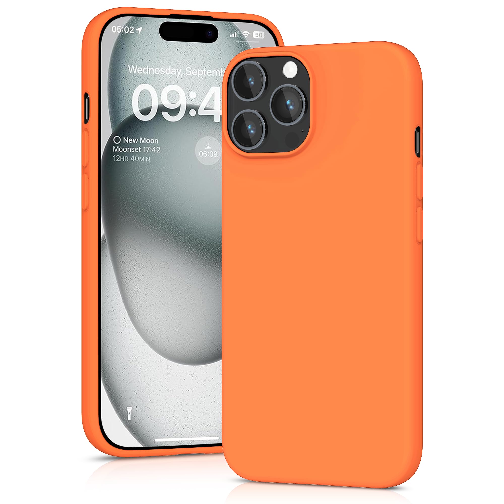 YATWIN Silicone Case for iPhone 16 Pro Max, Soft-Touch, Shockproof, DustProof, Antiskid Full Body Armour Phone Cover for Apple iPhone 16 Pro Max - Orange