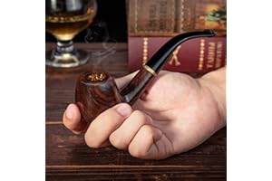 SBQWMZON Tobacco Pipe, Handmade Smoking Pipe, Pipe Bit, Pipe Filter, 3-in-1 Scraper, Cork Knocker, Metall Ball & Delicate Gift Box