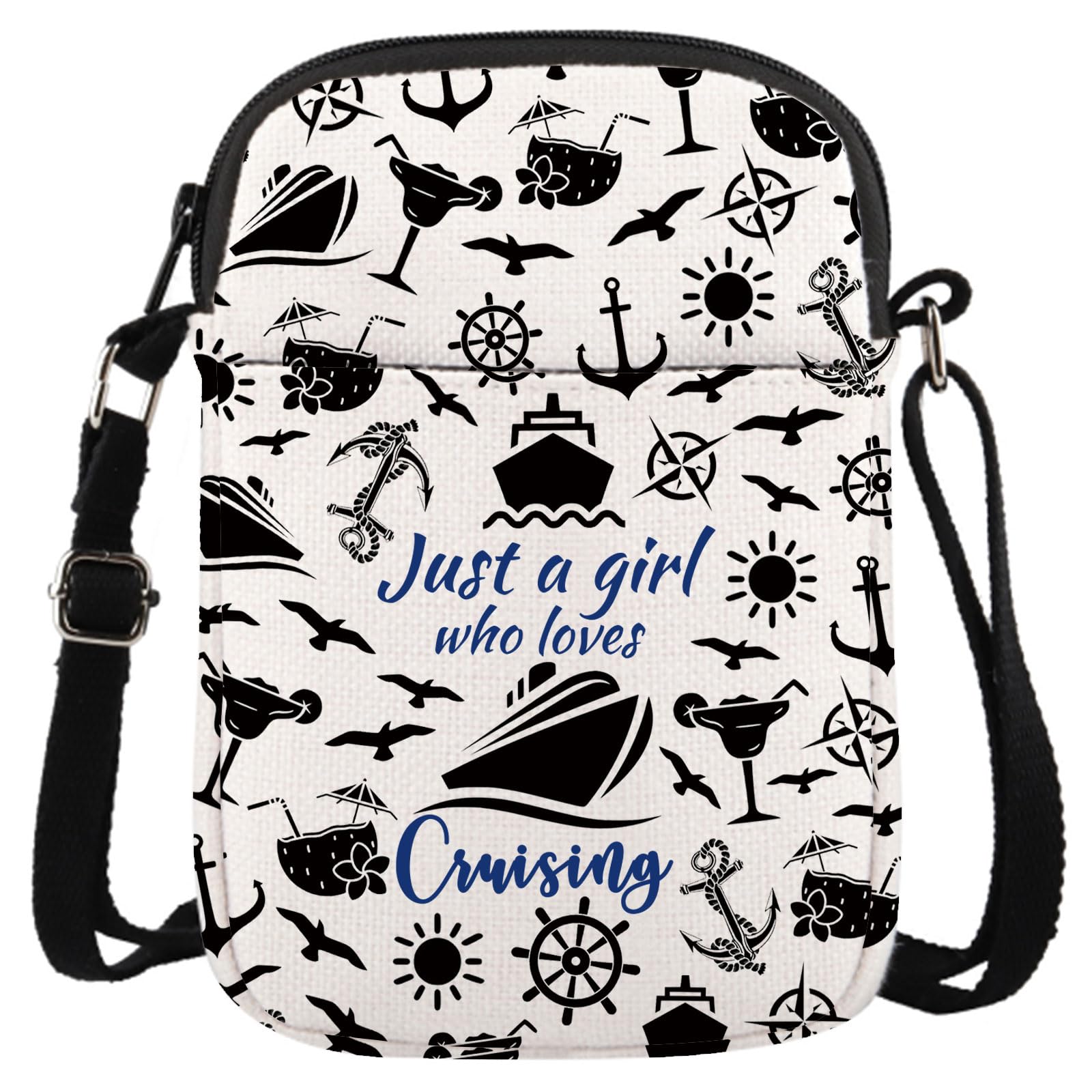 JTOUK Cruise Trip Vacation Gift Family Cruise Gift Just a Girl Who Loves Cruising Travel Makeup Bag Cruising Lover Gift (Loves Cruising CR EU)