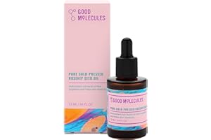 Good Molecules Pure Cold-Pressed Rosehip Seed Oil - 100% Natural Rose Hip Oil Light Weight Face Moisturizer for Anti-Aging, and Plumping - Hydrating Facial Skin Care