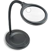 DeskBrite 300, 2X Power Aspheric Magnifier Desktop Magnifier | COB LED Lit - Hobbyist, Crafting, Reading - Low Vision (LM-30)
