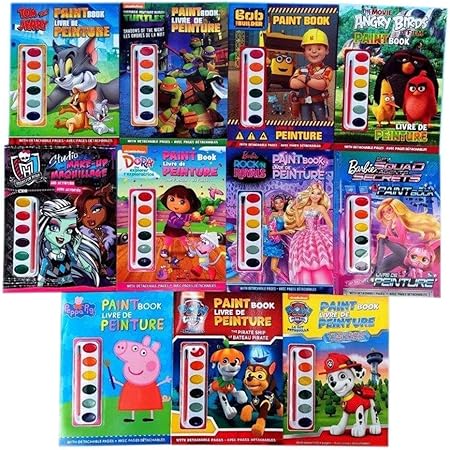 Amazon Etc アンリミテッドには トム ジェリー ニンジャタートルズ ボブザビルダー アングリーバード モンスターハイ ドーラ バービーx2 ペッパピッグ パウパトロールx2 塗り絵本が含まれます ぬりえ おもちゃ