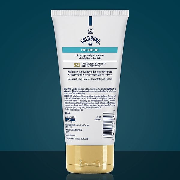 GOLD BOND PURE MOISTURE LOTION, 5.5 OZ., ULTRA-LIGHTWEIGHT DAILY BODY & FACE LOTION