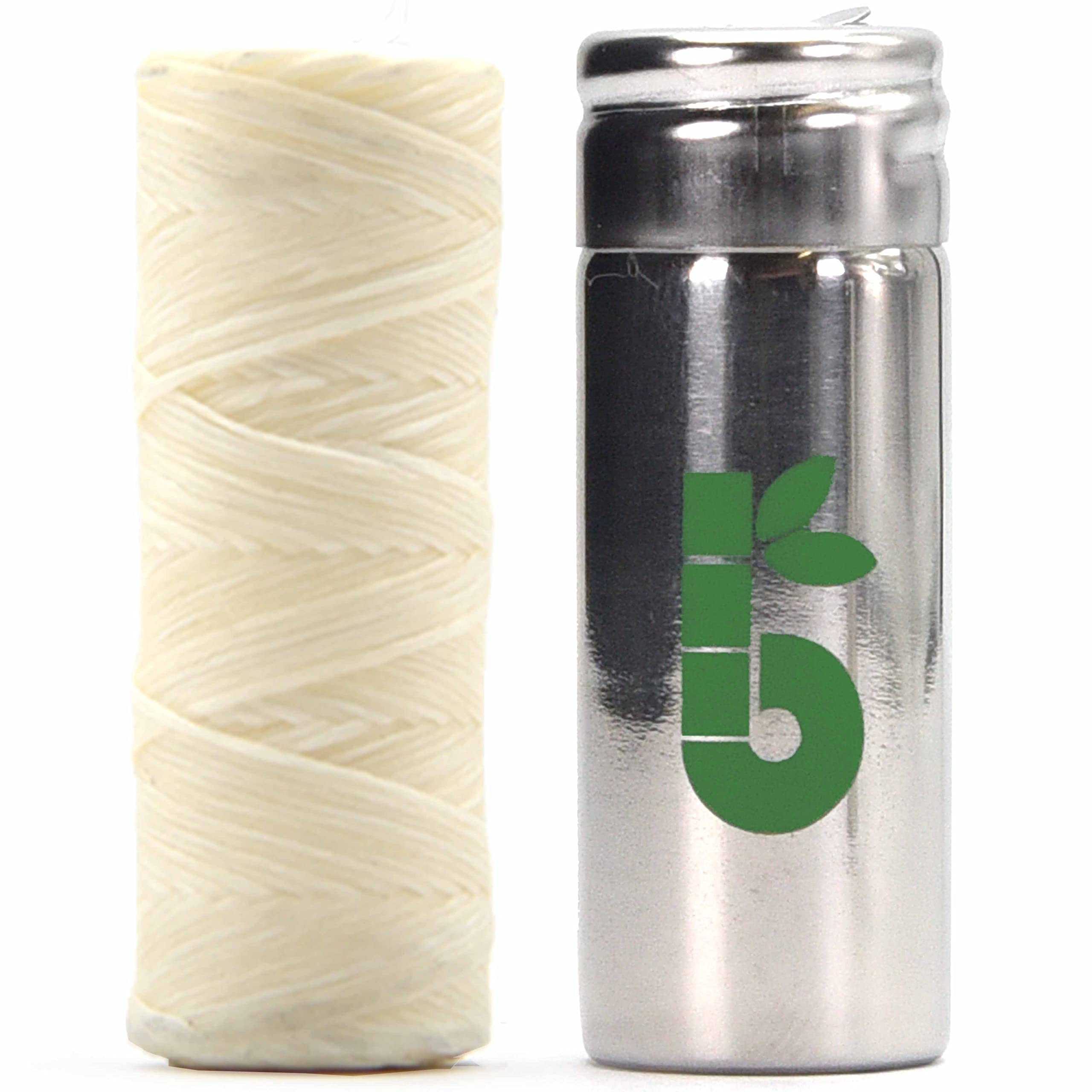 Bambaw Vegan Eco Floss and Stainless Steel Dental Floss Dispenser, Non Plastic Dental Floss, Tooth Floss, Natural Dental Tape, 1x50 Meter Refill