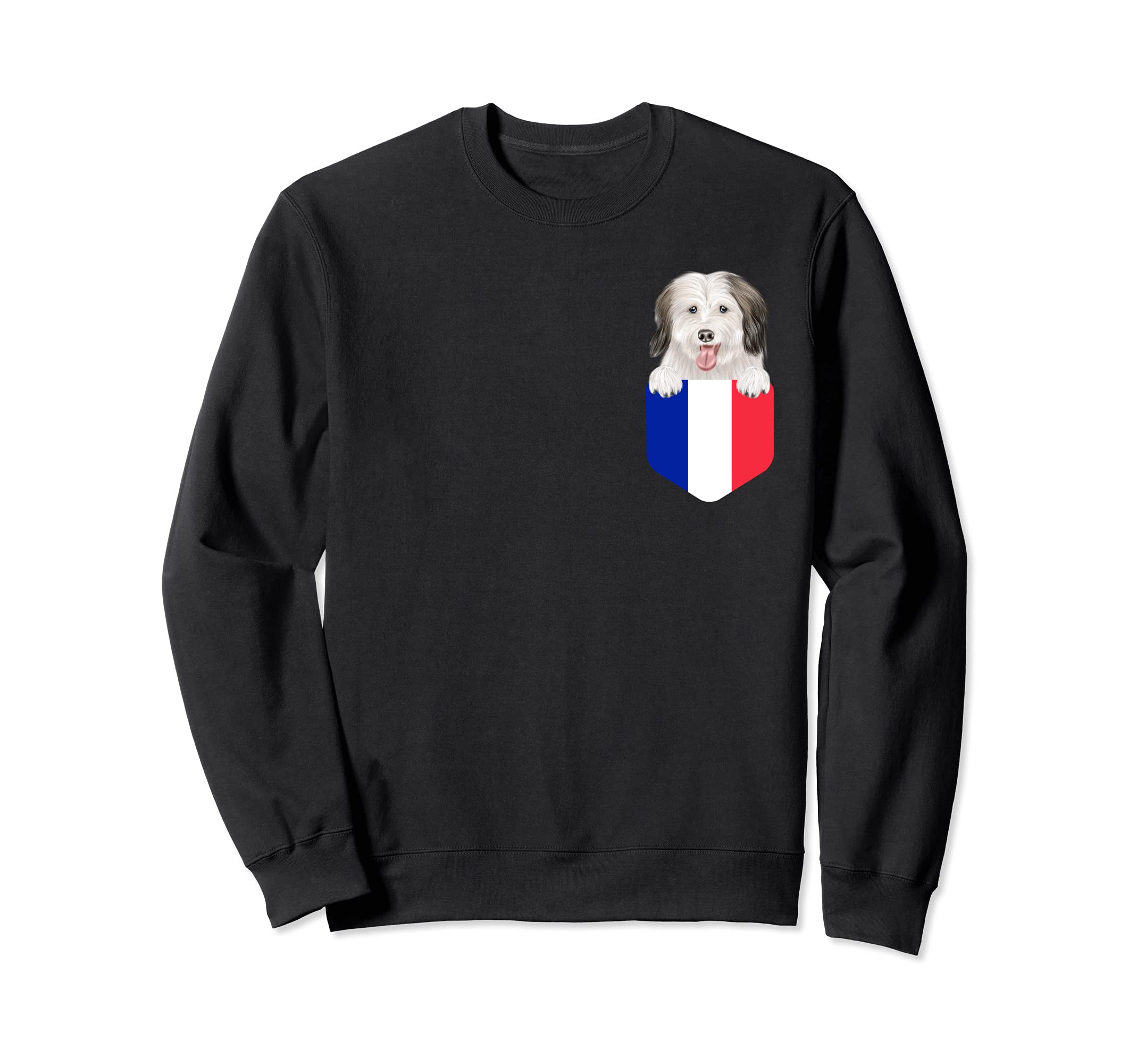 France Flag Coton de Tulear Dog In Pocket Sweatshirt
