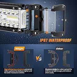 Nilight Side Shooter Light Bar 4.3 Inch Triple Row