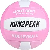 RUN2PEAK Light Soft Beginner Volleyball - Lightweight EVA Soft Foam Composite Cover Training Ball, Official Size 5 - Gentle on Arms, Safe for Indoor Play, Youth Practice, or Recreational Games