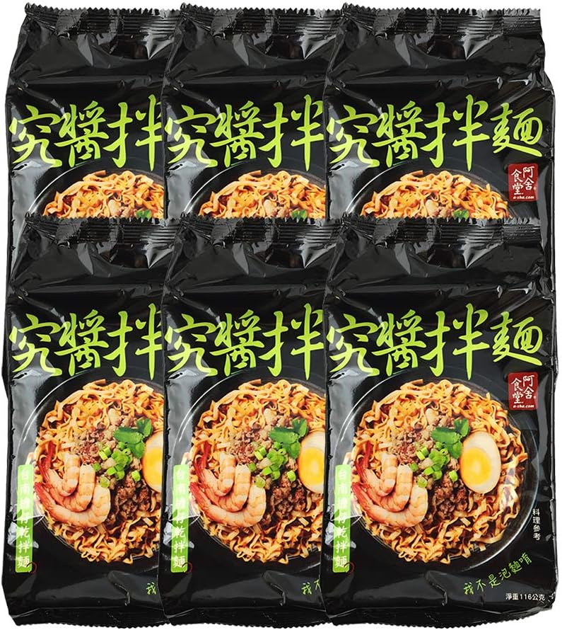 Asha Healthy Ramen Noodles, Gourmet Medium Size Noodles (Taiwanese Dandan, 6 packs)