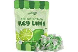 Snackathon Salt Water Taffy Single Flavor, Key Lime, Bulk Individually Wrapped Gourmet Candy, Soft & Chewy Sweet Treats, 15 oz Resealable Bag