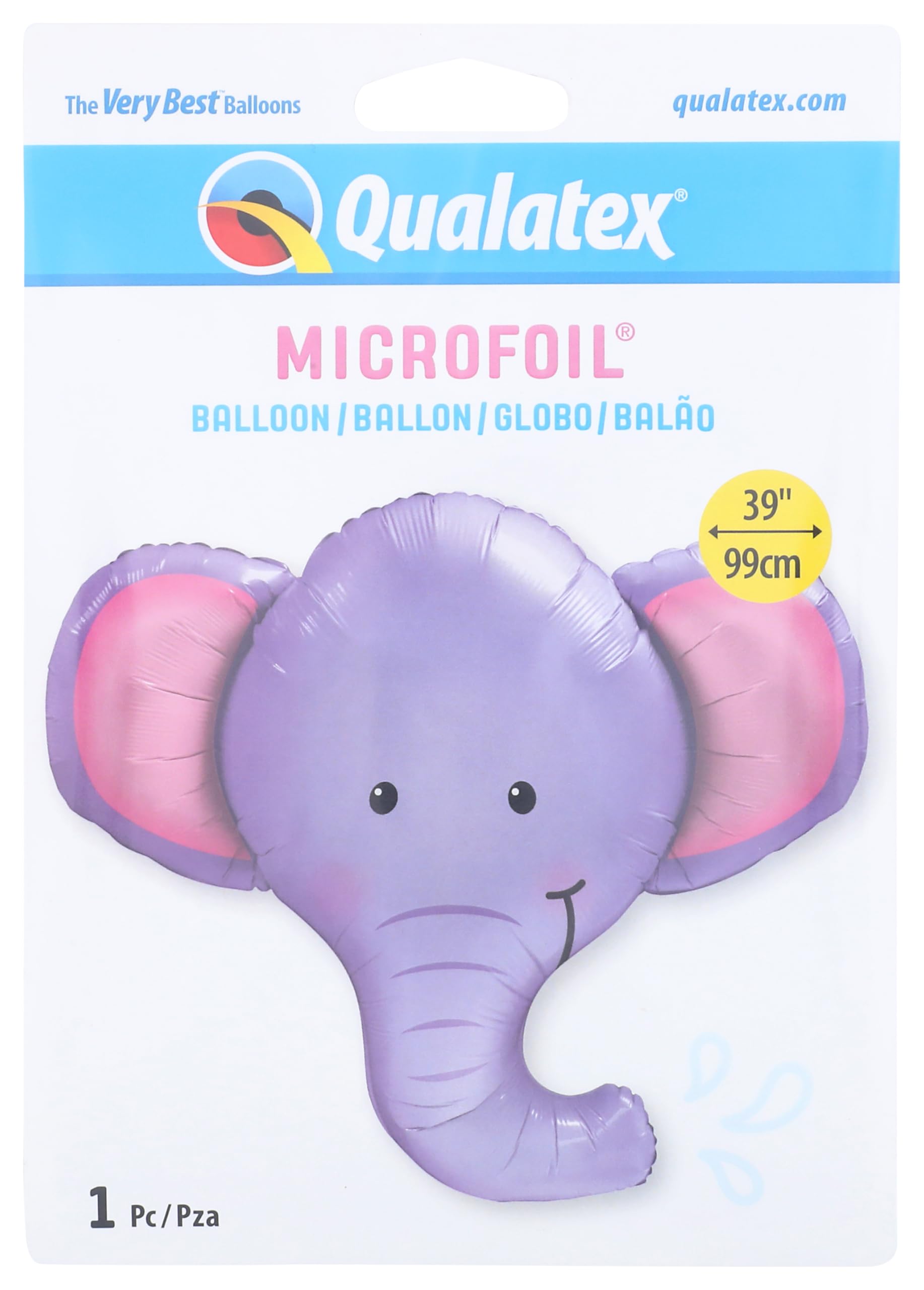 Qualatex 16136 39" Ellie The Elephant Shape Foil Balloon 01ct