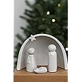 WONDROUS' DECO Porcelain Nativity Scene Set,4Pcs Ceramic Christmas Tabletop Scene-4.5" Tall,Small Modern Nativity Ornament,Christmas Indoor Decor,Mini Sets&Nativity Figures,Unique Xmas
