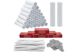 OGABEL Tobacco Pipe Tool Set（300PCS),100 Pcs 6-Inch Tobacco Pipe Cleaners,100 Pcs 3/4 Inch Pipe Screens, 100 Pcs 9mm Activated Carbon Tobacco Pipe Filters,Tobacco Pipes Accessories Gift For Men