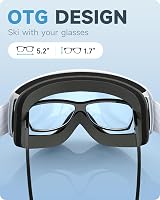 Findway Kids Ski Goggles OTG Anti-Fog UV Protection Silver view 5