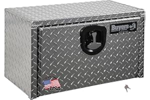 BUYERS PRODUCTS COMPANY Buyers Products 1705148 Diamond Tread Aluminum Underbody Truck Tool Box W/Compression Latch, 14 x 12 x 16 Inch, Made in the USA, Truck Box For Storage & Organization, Durable Job Box for Truck