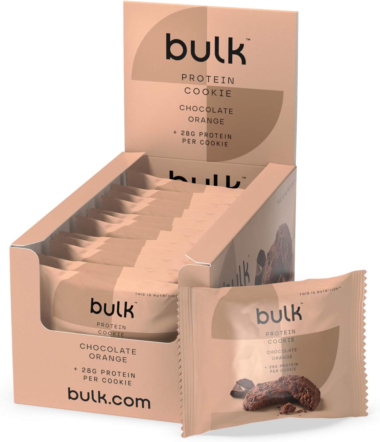Bulk High Protein Cookie, Chocolate Orange, 75 g, Pack of 12, 12 count (Pack of 1)