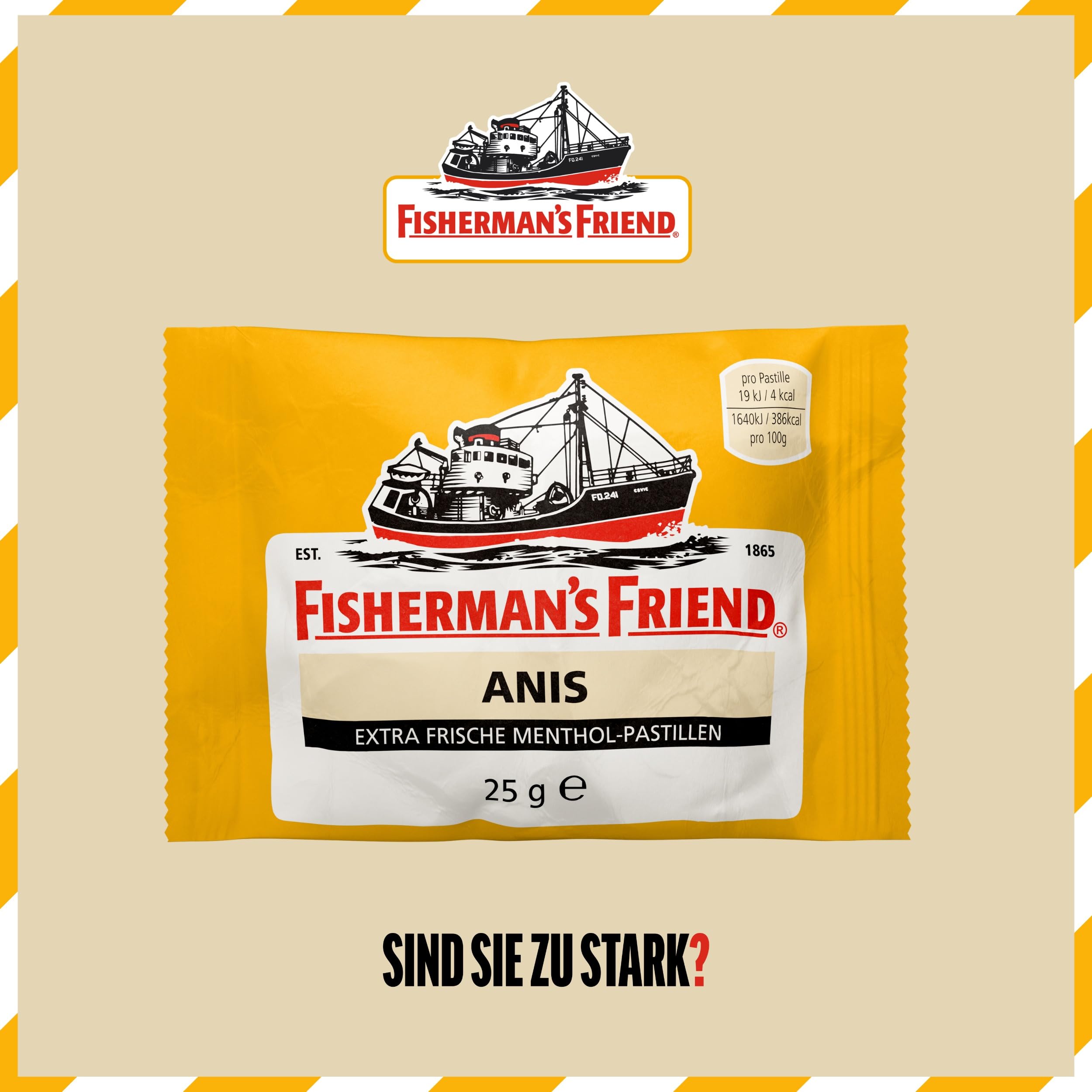 Fisherman's Friend Anis, 24er Vorratsbox, Exklusive Sorte: Anis und Menthol Geschmack, mit Zucker & vegan, Bonbons für frischen Atem, 24 x 25g 2