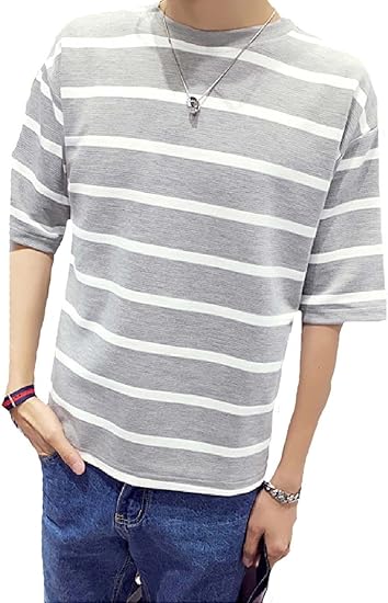 Amazon Levife レバイフ 大きいサイズ Tシャツ 半袖シャツ シャツ ボーダー トップス ボーダーtシャツ メンズ Tシャツ カットソー 通販