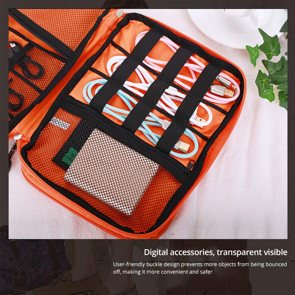 LY-LONGER Travel Cable Organizer Universal Electronics Accessories Cases, Storage Bag for Hard Drives, Cables, Charger, Phone, Adapter (Middle)