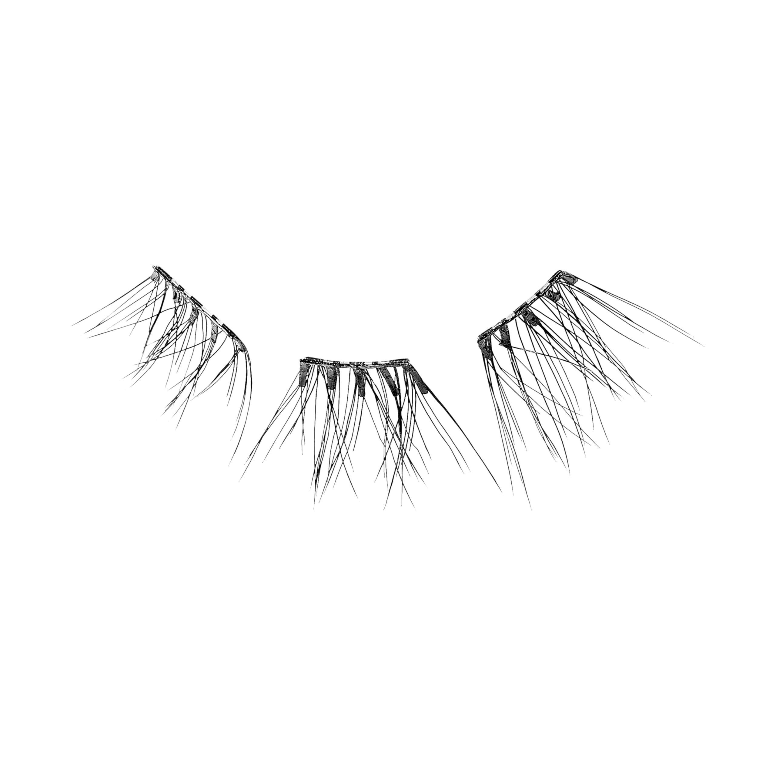 KISS imPRESS Falsies Press On Self Adhesive Eyelashes, 10mm-12mm Natural Volume Press On Lashes, Black, No Glue Needed, Invisible Band, 12 Lash Clusters - Classy