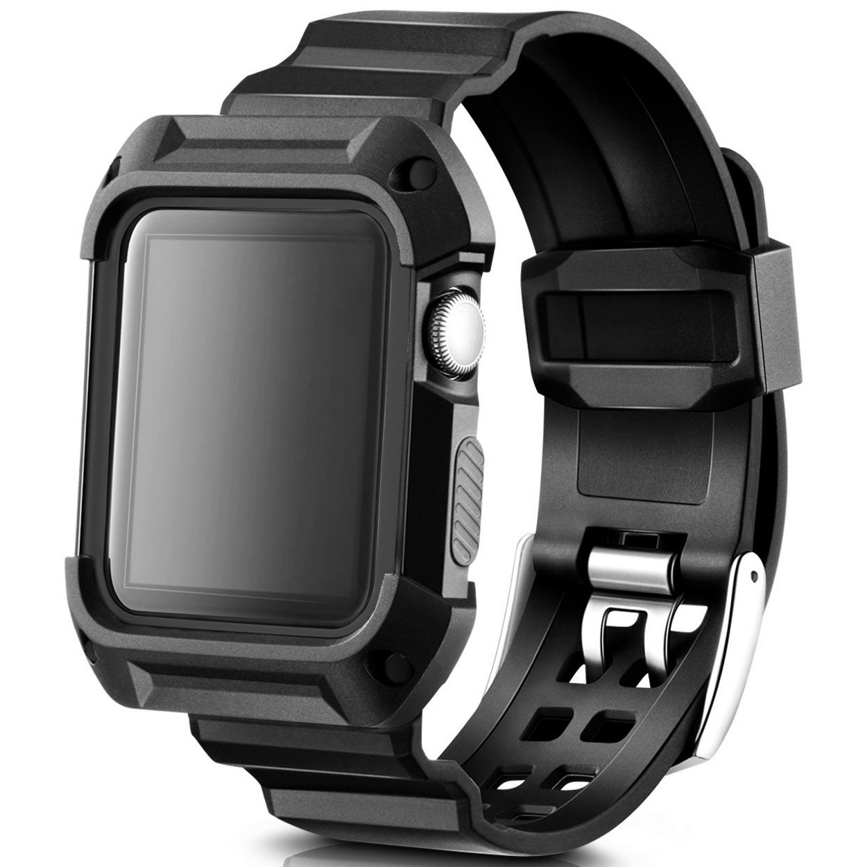 Apple Watch Band Case 38mm Black. Sport Accessories for men and women. Durable Protective Case save your Apple Watch Black/Silver/Rose 38mm. Apple watch band Case 38mm Black for Series 1/2/3