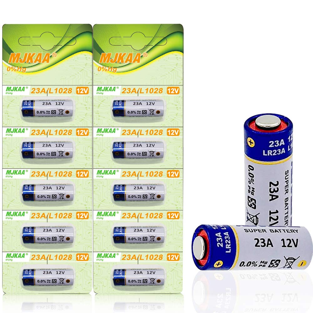 10 Count A23 23a 12 Volt Battery for Garage Doors Opener, Doorbells Remotes MN21 23GA GP23AE A23S LR23A L1028