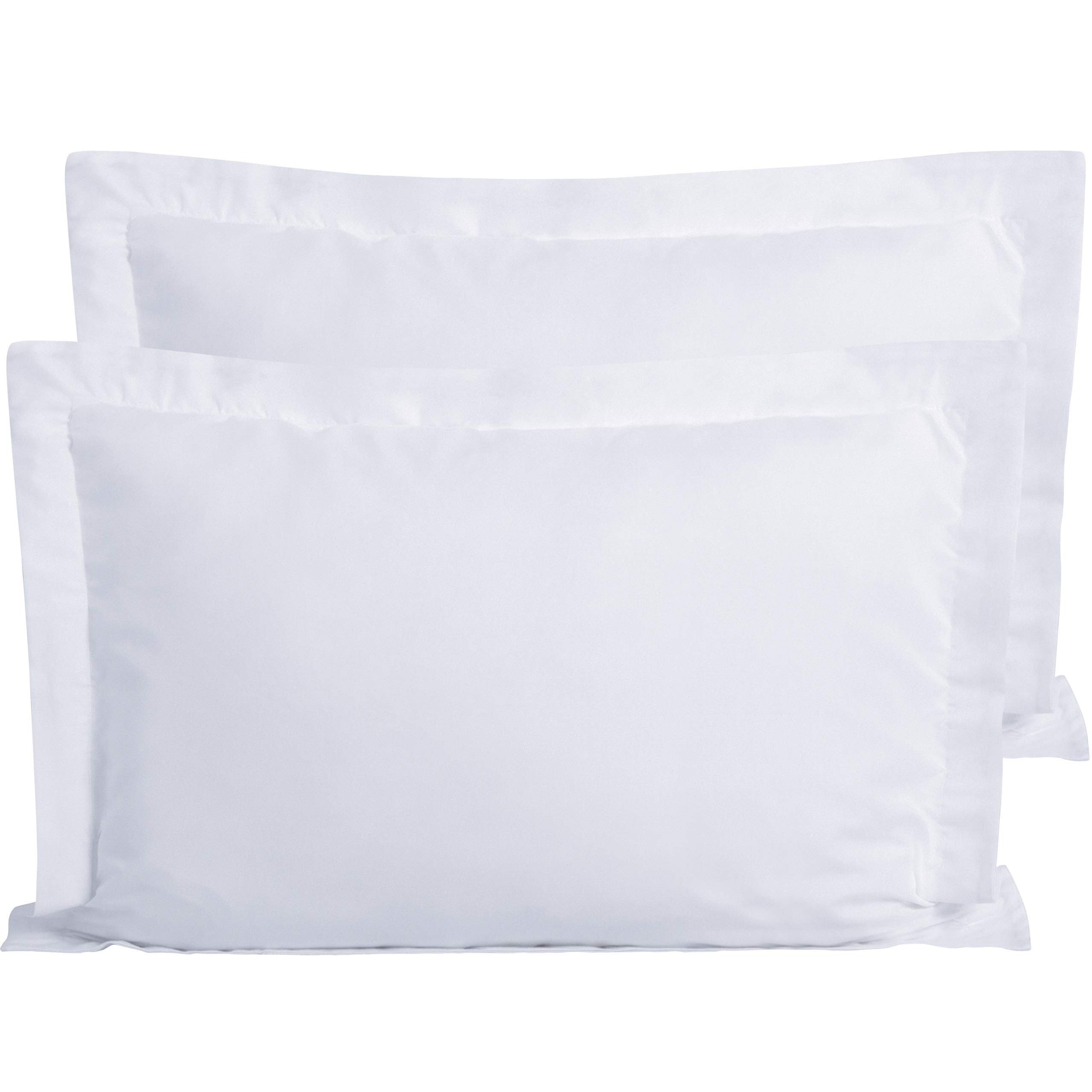 FLXXIE 2 Pack 100% Brushed Microfiber 1800 Oxford Pillowcases, Stain Fade and Wrinkle Resistant, Soft and Cozy King Oxford Pillow Cases | Hotel Quality Pillow Shams, White, 50x90 cm — image 1