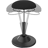 Ergooffile Adjustable Standing Desk Chair - Active Sitting Wobble Stool for Core Strength & Posture, 360° Swivel Leaning Perch Seat for Adults Home Office, Black