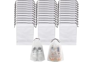 30PCS Travel Transparent Shoe Storage Bags with Cord Large Portable Waterproof and Dustproof Storage Packaging Storage Box Se