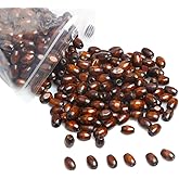 500Pcs Oval Wood Beads 6 x 8mm Tiny Brown Rice Shaped Wooden Spacer Beads Wooden Loose Beads Supplies for Handmade Crafts Making (2mm Hole)