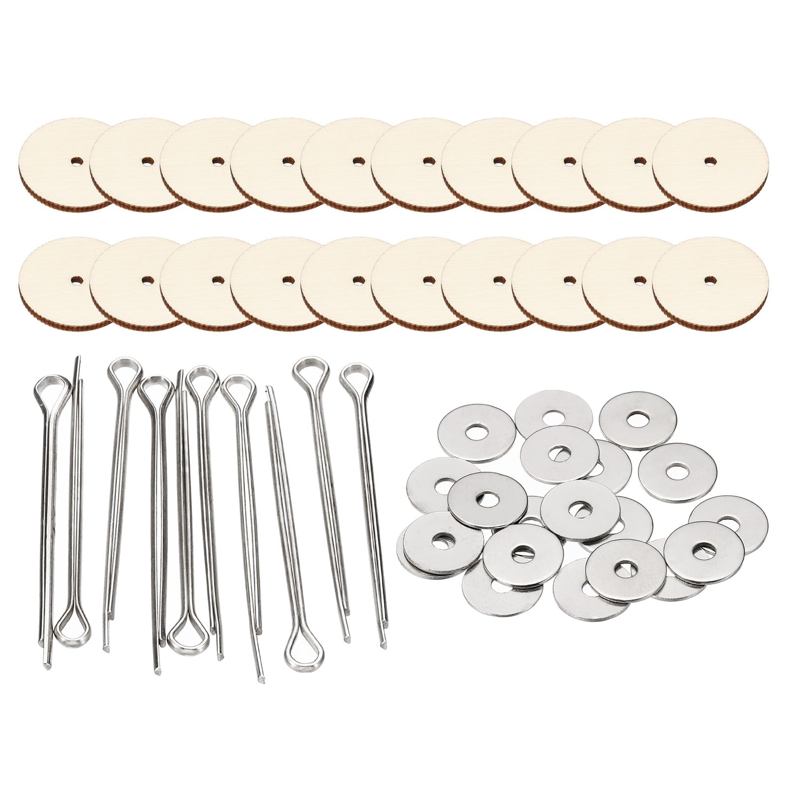 PATIKIL 24mm Doll Joints, 20 Set Removable Cotter Pin Joints Connector and Fiberboard Tray for Bear Limbs Making Head Joints DIY Crafts Accessories