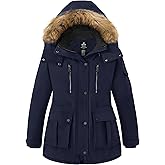 wantdo Plus Size Winter Coats for Women Parka Overcoat Warm Winter Jacket with Hood