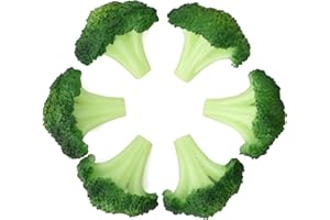 Hagao Fake Broccoli Slice Artificial Vegetables Broccolis Simulation Plastic Lifelike for House Kitchen Party Pub Decoration Cabinet Ornament 6 pcs
