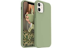 AOTESIER Compatible with iPhone 12 Case and iPhone 12 Pro 6.1 inch Silky Touch Premium Soft Liquid Silicone Rubber Anti-Fingerprint Full-Body Protective Flexible Bumper (Tea Green)