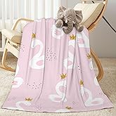 Duduho Cute Childish Swan Princess Baby Blankets Soft Warm Fuzzy Plush Bed Throw Blanket for Newborn Infant Toddler Girls Boys Kids, 30"X40"