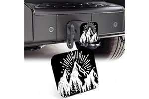 NITAHHHY 2" Trailer Hitch Cover,Abstract Mountains and Pine Trees Rubber Towing Hitch Tube Cover Hitch for Men Women, Sturdy Receivers Plug Accessories for Pickups Trucks Cars