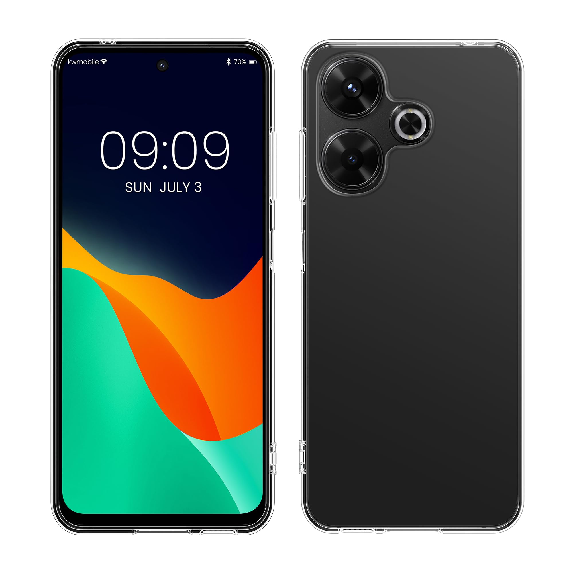 kwmobile Case Compatible with Xiaomi Redmi 13 - Clear Case Soft Slim Flexible Protective TPU Phone Cover - Transparent