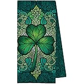 GCFET St Patrick's Day Kitchen Towels -Vintagest Patrick's Day Decorative Waffle Weave Dish Towels, Lucky Shamrock Hand Tea Towels, St Patricks Day Gifts, 16x24 Inch