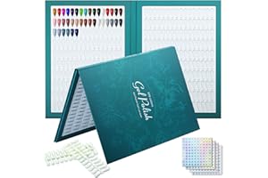 C12rtive 320 Nail Color Book,with 480 False Tips & 1-400 Number Labels,Professional Nail Color Swatches Book for UV Gel Polish Nails Art Design(Green)