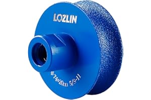 LOZLIN Diamond Edge Grinding Wheel Semi-Circular Wheel for Marble Quartz Granite Edge Grinding Mounted on Angle Grinder 5/8-11 Abrasive Disc Tool Accessories