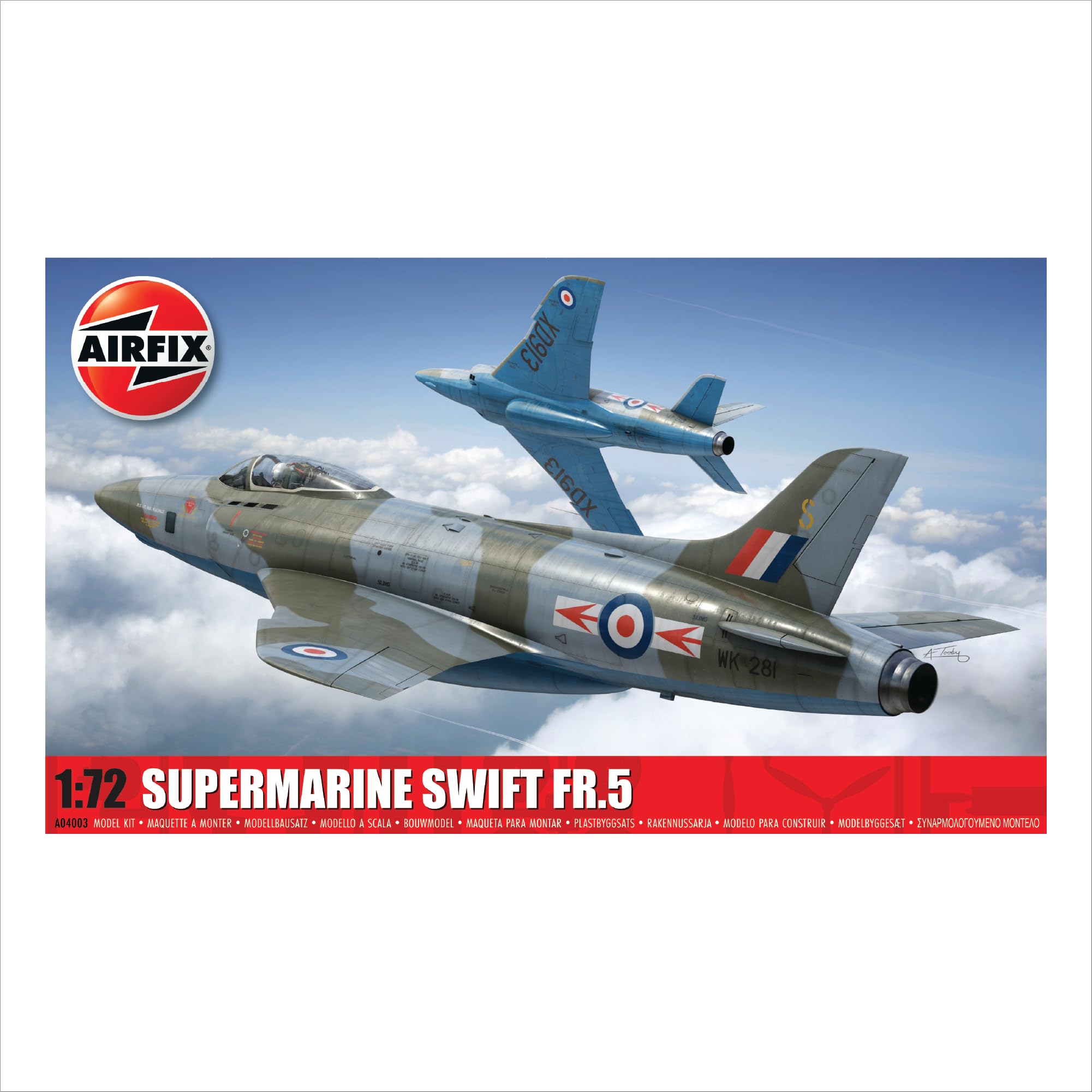 AIRFIX - Model Set - A04003 Supermarine Swift FR.5 Model Building Kit - Plastic Model Plane Kits for Adults & Children 8+, Set Includes Sprues & Decals - 1:72 Scale Model