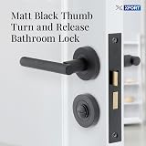 XFORT Matt Black Thumb Turn Lock Bathroom Door Deadbolt Kit view 2