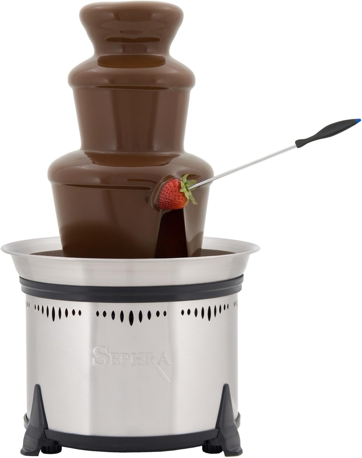 Sephra Classic Chocolate Fountain Small 18-Inch Chocolate Fountain Machine for Melting Chocolate, Stainless Steel Heated Basin Chocolate Fountain for Kids and Parties, Whisper Quiet Motor, 4 To 6 LBS