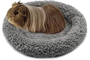 Bwogue Hamster Bed,Round Velvet Warm Sleep Mat Pad for Hamster/Hedgehog/Squirrel/Mice/Rats and Other Small Animals (Grey)