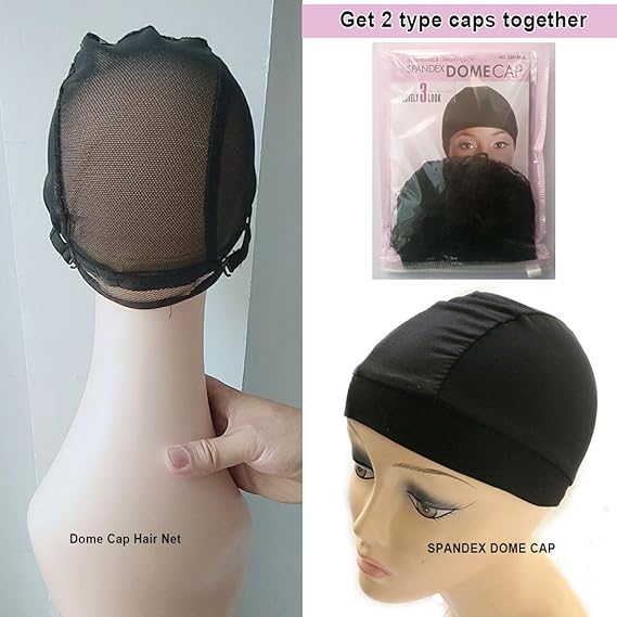 Black Adjustable Weaving Cap For Making Wigs and Stretchable Spandex Dome Style Wig