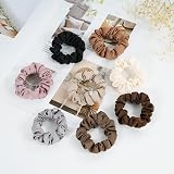 Lolalet Satin Scrunchies 8 Pack Hair Ties Soft Elastic Ponytail Holders Style A view 7