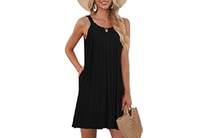 MISFAY Summer Dresses for Women 2026 Casual Sleeveless Loose Tank Beach Dresses with Pockets
