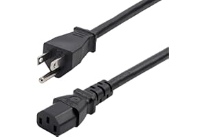 StarTech.com 8ft (2.4m) Computer Power Cord, NEMA 5-15P to IEC 60320 C13 AC Power Cable, 13A 125V, 16AWG, Replacement Power C