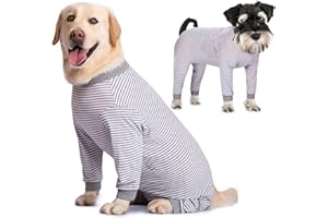 Yeapeeto Dog Onesie Surgery Recovery Suit for Large Medium Bodysuit Dogs Pajamas PJS Full Body for Shedding, Prevent Licking, Wound Protection, Cone Alternative (X-Large, Grey)