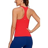 CRZ YOGA Butterluxe Workout Racerback Tank Tops for Women - Padded Athletic Spandex Yoga Shirts with Built in Bra
